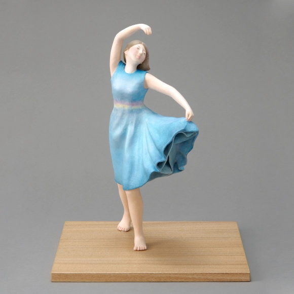 Paper Clay Sculpture Covered with Paper "Iridescent Clouds"