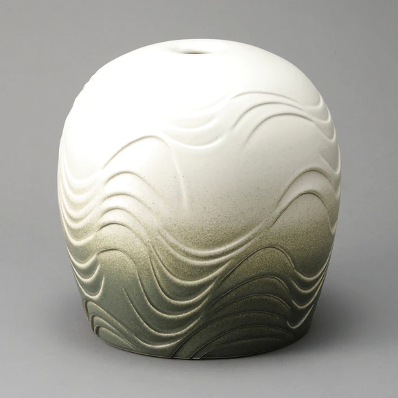 Vessel with Engraved Patterns and Charcoal Finish
