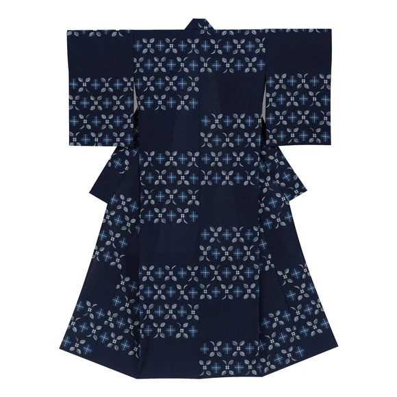 Kimono of Hirose Kasuri "No Sign of People in the Quiet Mountains"