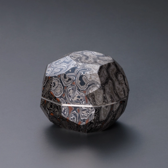 Hammered Mokumegane Faceted Covered Box