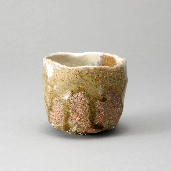 Tea Bowl with Ash Glaze and Spatula Scraped Design