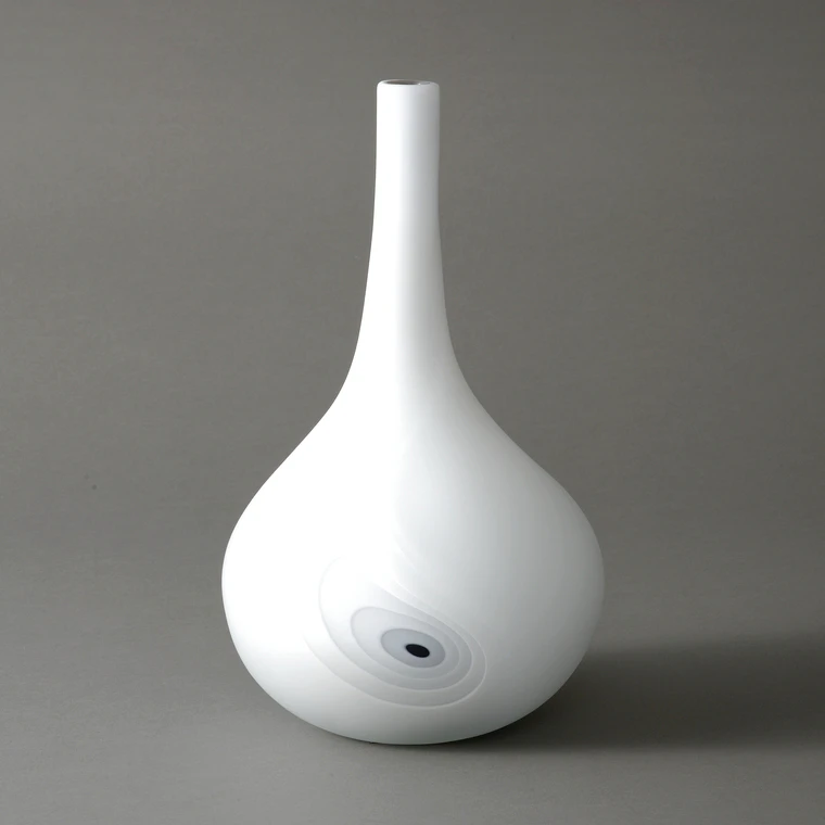 photo Crane-neck glass flower vase, Ryurei (Fluent)