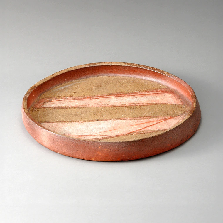 photo Bizen Round Bowl, Shaped by Beating