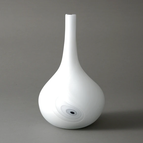 Crane-neck glass flower vase, Ryurei (Fluent)