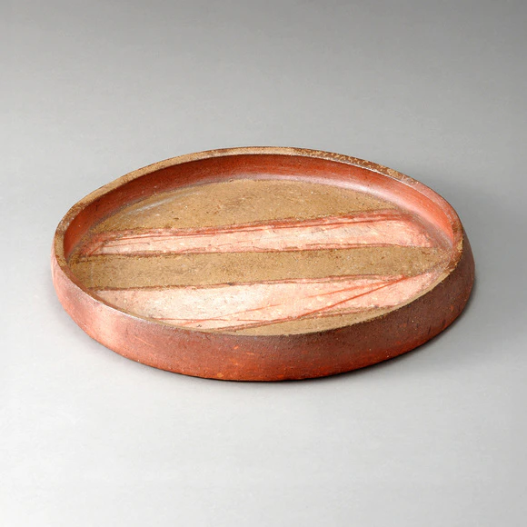 Bizen Round Bowl, Shaped by Beating