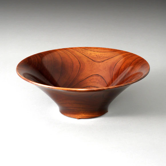 Bowl of Zelkova Wood Finished in Wiped Urushi