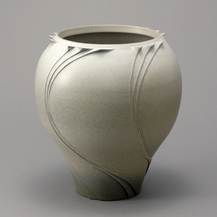 photo Vessel with Engraved Patterns and Charcoal Finish