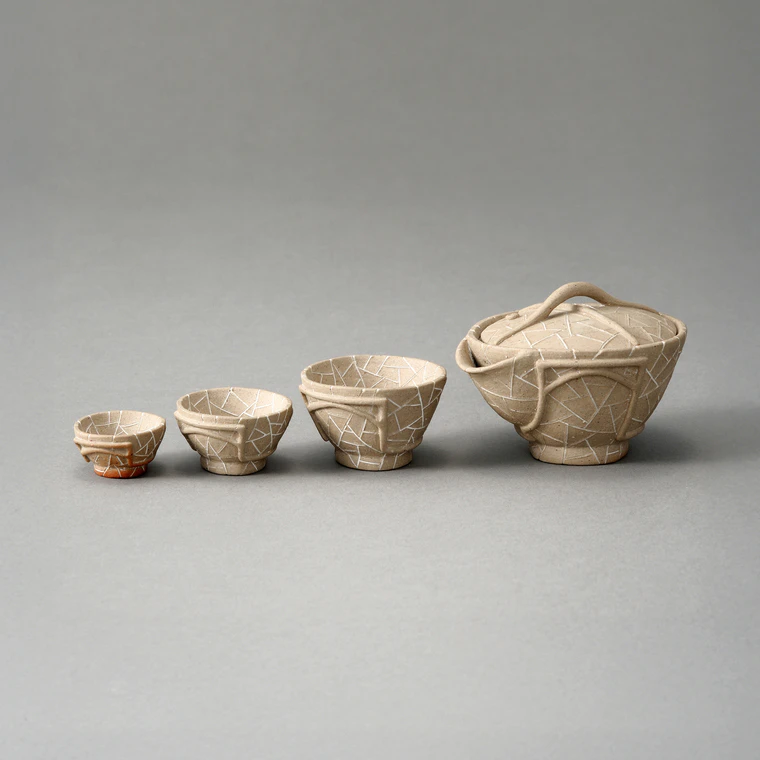 photo Nesting Handleless Teapots with Ice Crack Design (Set of 4)