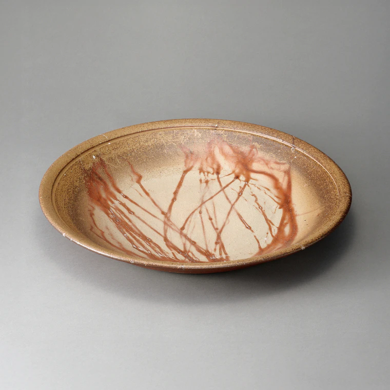 photo Bizen Large Flate with Fire Marks