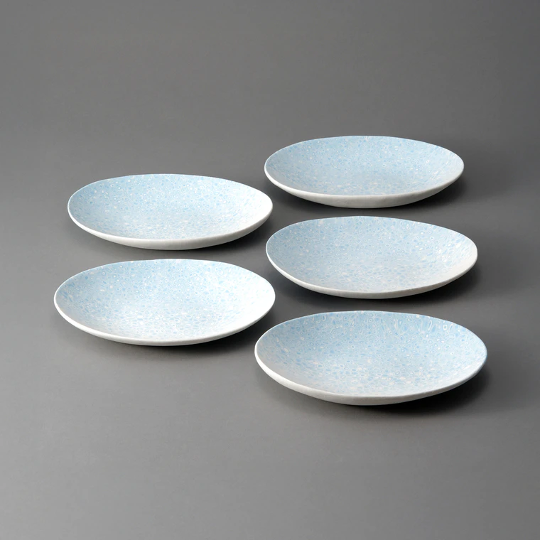 photo Set of Marbled Plates "Spring Sunlight" (Set of 5)