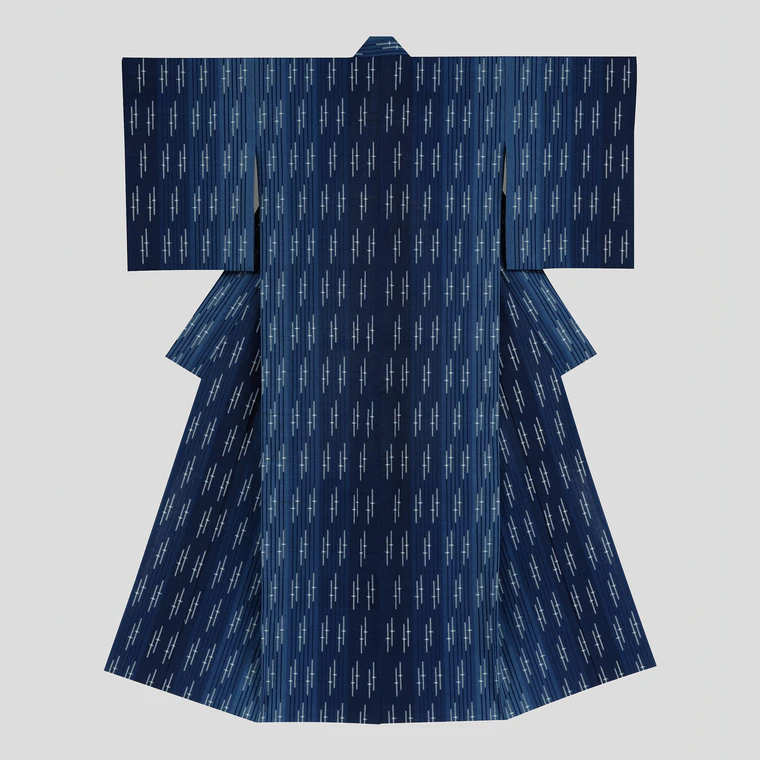 photo Kimono of Hirose Kasuri "Winter Grove"
