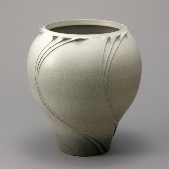 Vessel with Engraved Patterns and Charcoal Finish