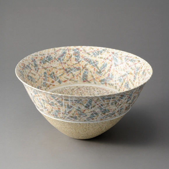 Bowl with Colored Clay and Intertwined Cord Design