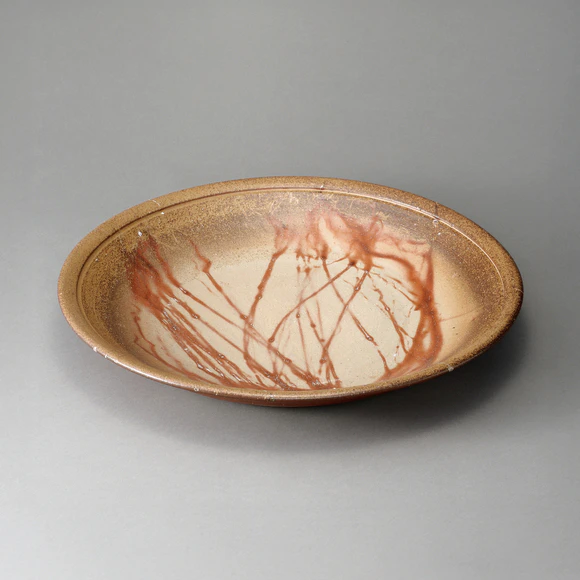 Bizen Large Flate with Fire Marks