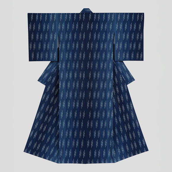 広瀬絣着物「冬木立」
