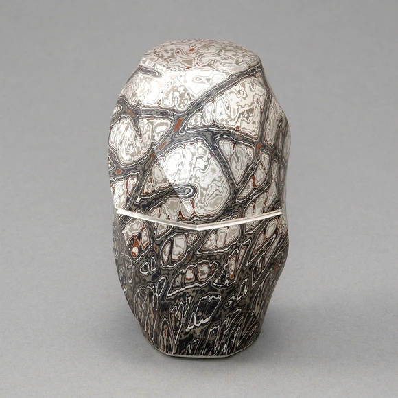 杢目金打出捻六稜茶器