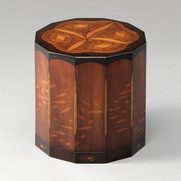 Oak Wood Box with Inlay Finished in Wiped Urushi "Firefly Forest"
