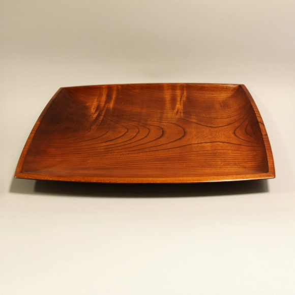 Plate with Japanese Zelkova and Wiped Urushi