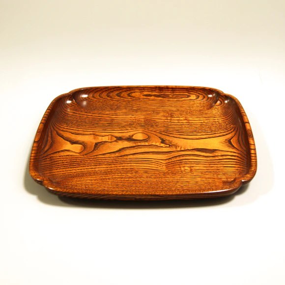 Serving Tray with Chestnut and Wiped Urushi