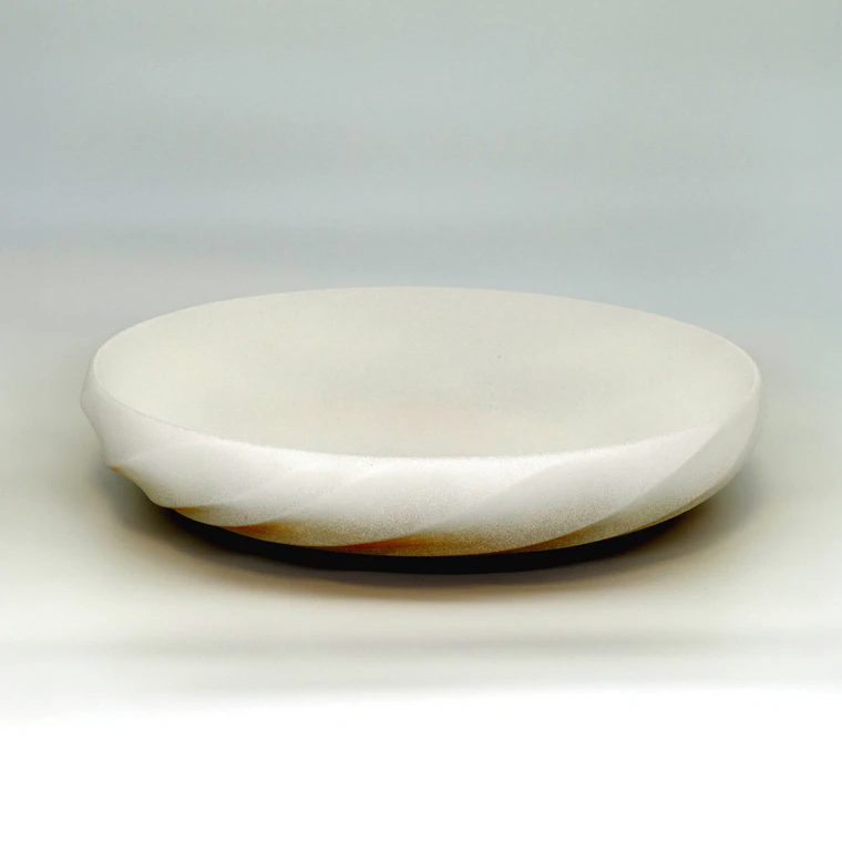 photo Bowl with Colored Slip and Carved Design "Wave motion"