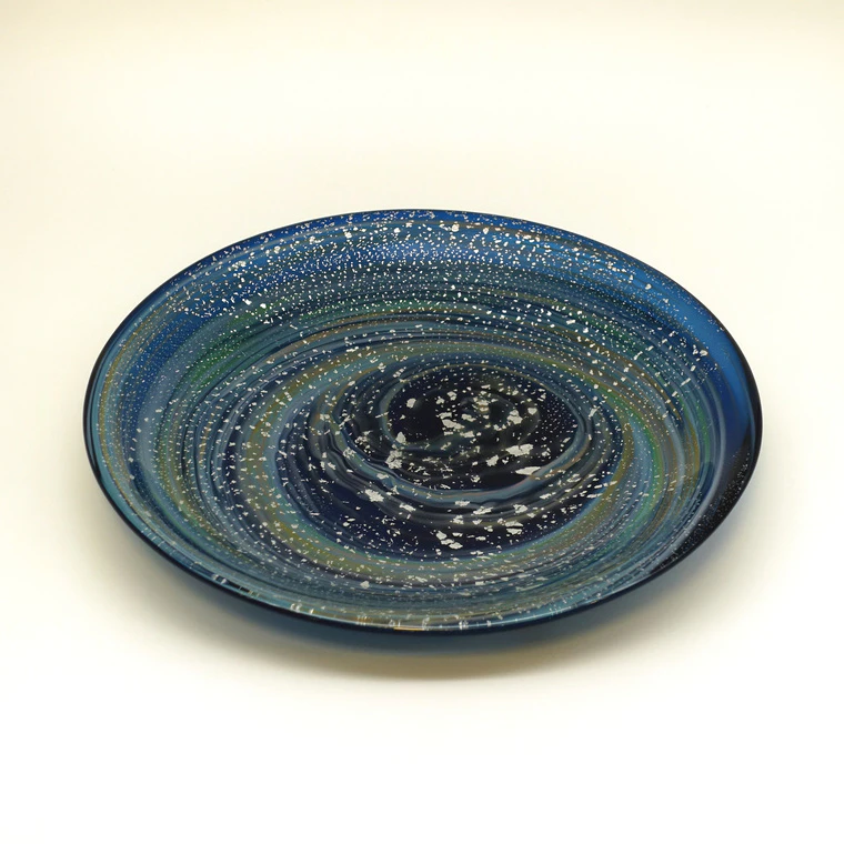 photo Blown Glass Plate "Galaxy"