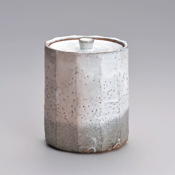 Hagi Fresh Water Jar with Kiln Effects and Faceted Surface