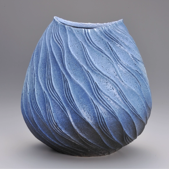 白萩鎬流紋花器(松浦 洞心)｜ギャラリージャパン