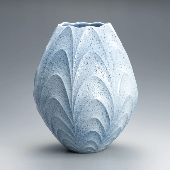 白萩鎬流紋花器(松浦 洞心)｜ギャラリージャパン