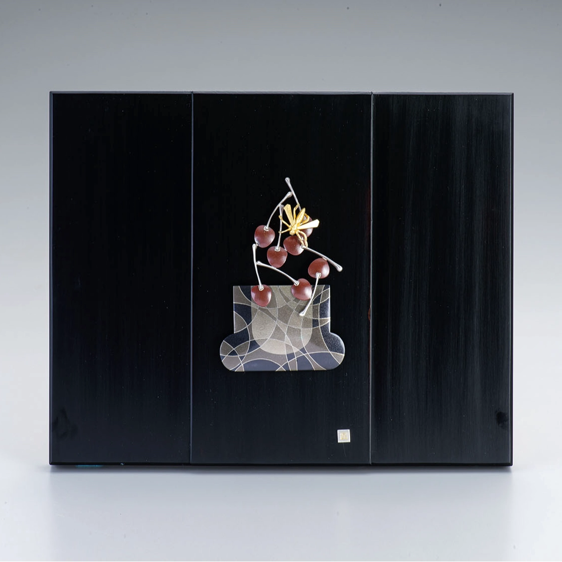 切嵌象嵌接合せ額面「さくらんぼ」(山本 晃)｜ギャラリージャパン
