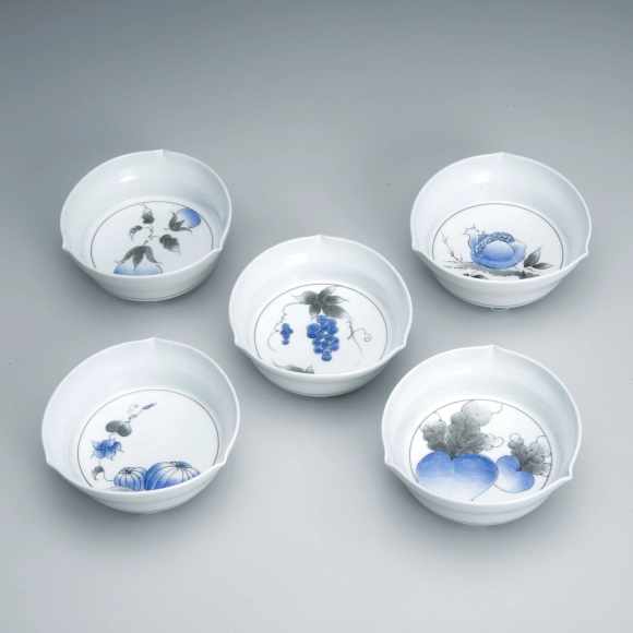 【柴田良三】白磁 染付 深鉢 丼 柴田良三】白磁 染付 丼