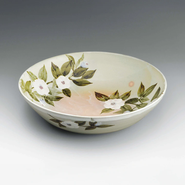 photo Bowl with Underglaze Iron Painting and Camellia Design