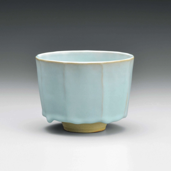 Tea Bowl with Pale Blue Glaze