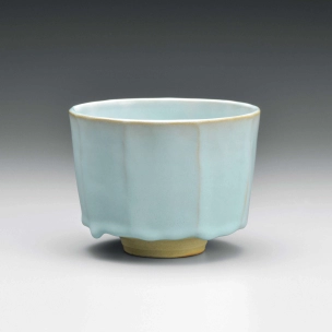 Tea Bowl with Pale Blue Glaze