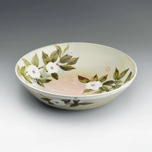 Bowl with Underglaze Iron Painting and Camellia Design