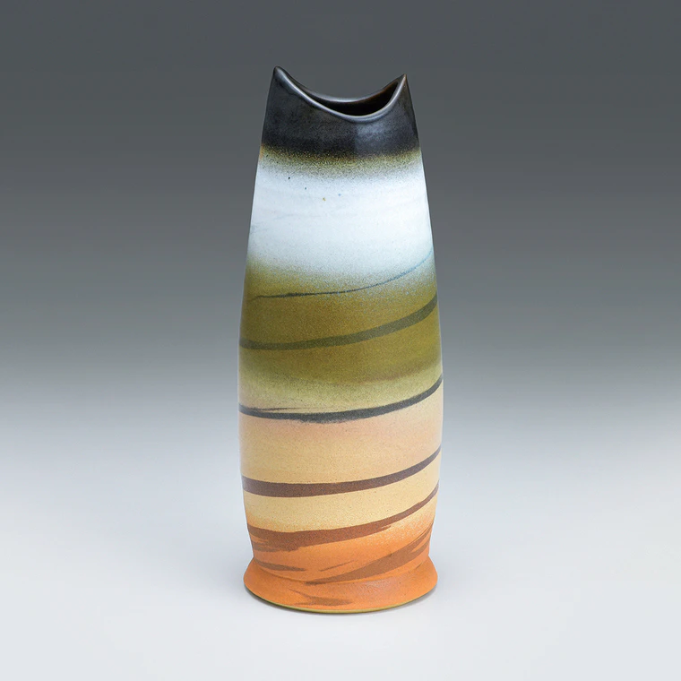 photo Flower Vase with Flowing Ink Design