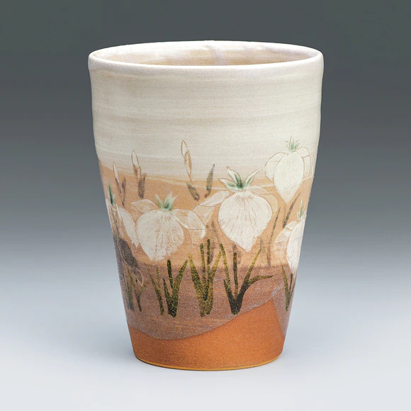 Flower Vase with Japanese Iris Design