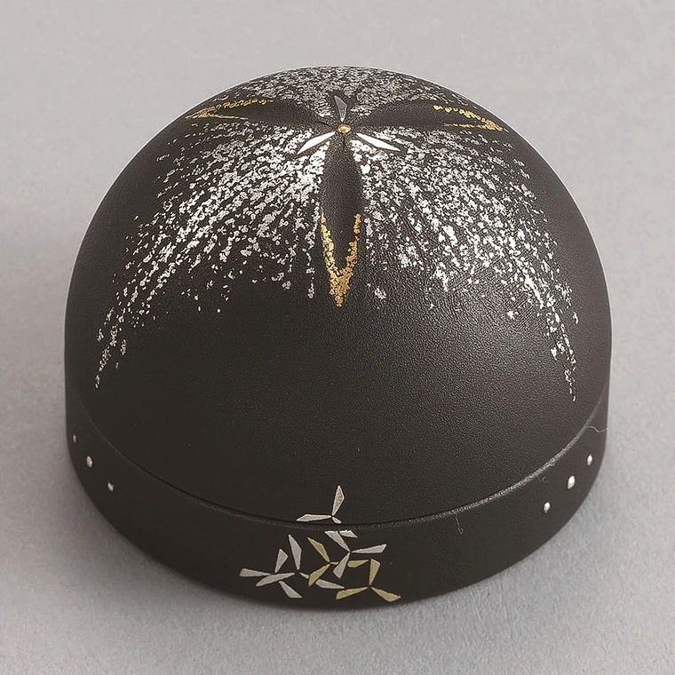 photo Incense Container with Design in Damascene Inlay "First Frost"