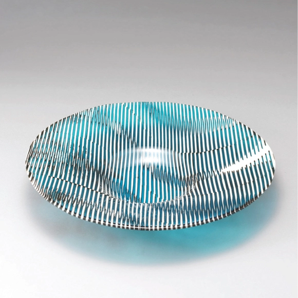 Large Glass Plate with Stripes