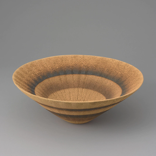 Bowl with Cryptomeria Design in Colored Slip