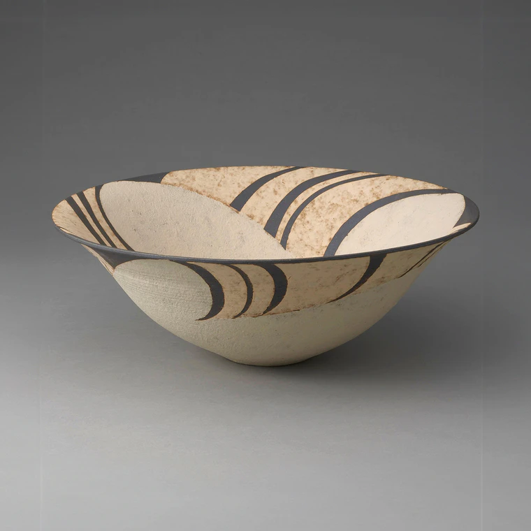 photo Deep Bowl with Cut Paper Design in Colored Slip