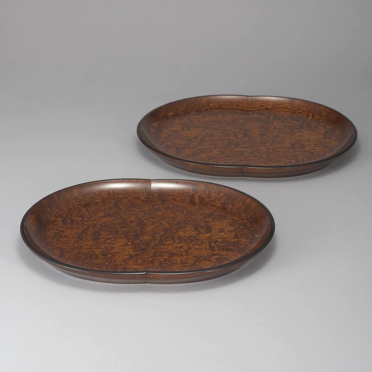 photo Zelcova Wood Trays with Circular Burls "Sou"