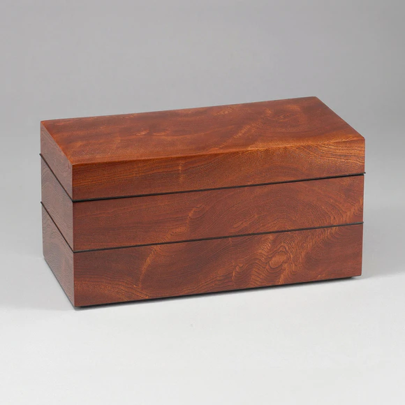 Double Box with Japanese Zelkova and Wiped Urushi