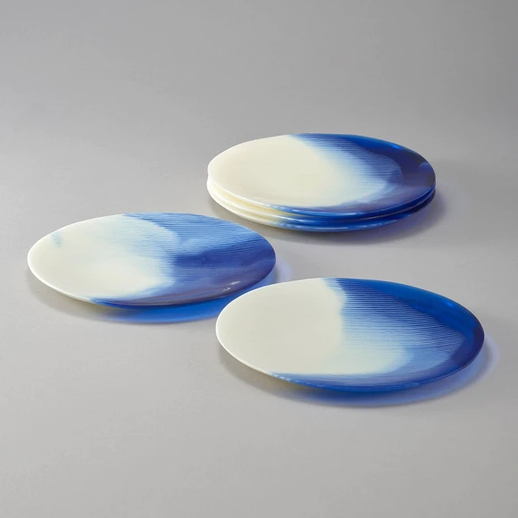 Set of Glass Plates "Moon Over the Sea"
