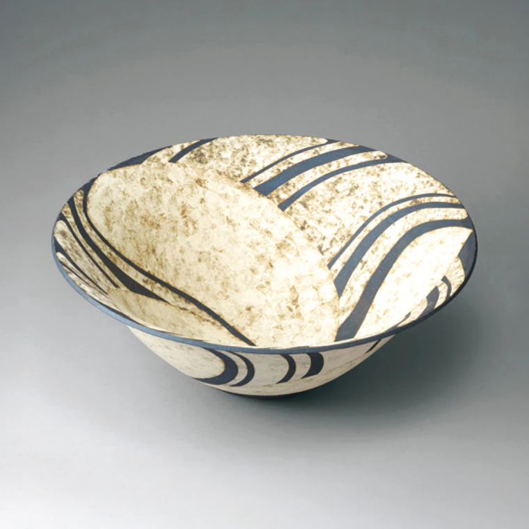 photo Bowl with Cut Paper Design in Colored Slip