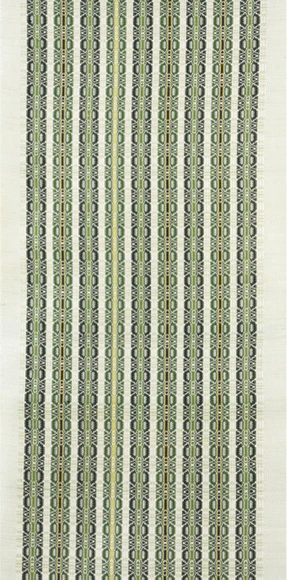 Obi Sash of Float Weave "Bright Green Leaves"