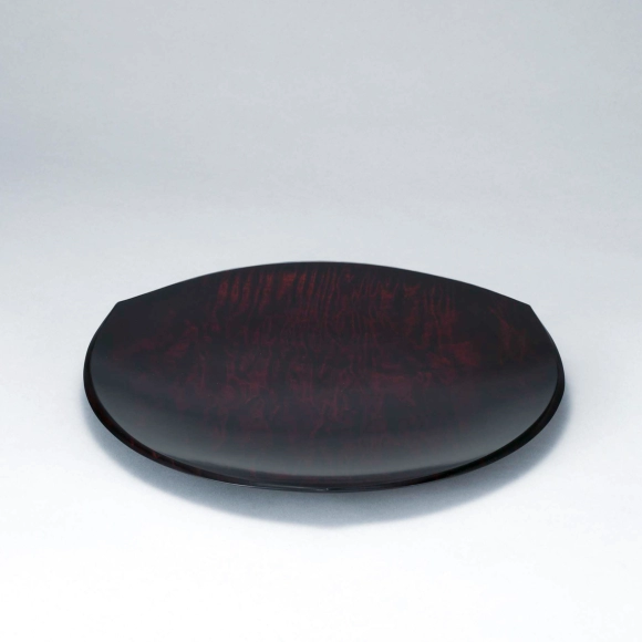 Dish of Horse Chestnut Wood Finished in Wiped Urushi