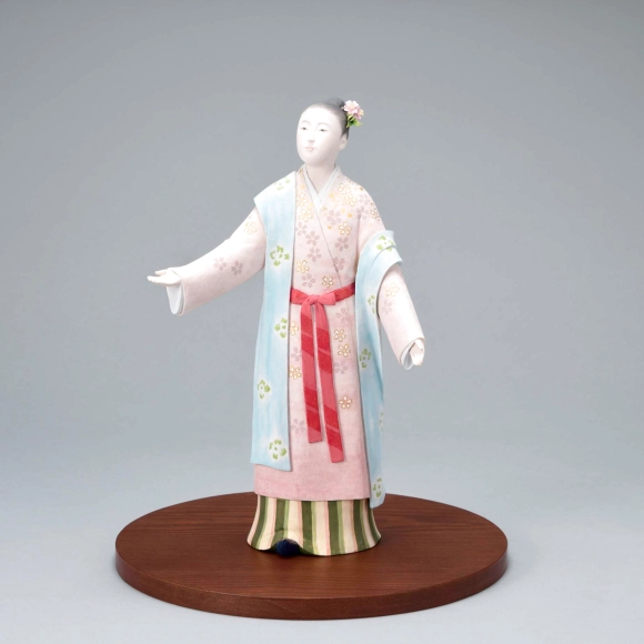 Ceramic Sculpture with Polychromy "Flower Spring"