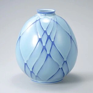 Flower Vase in Dark Blue Glaze