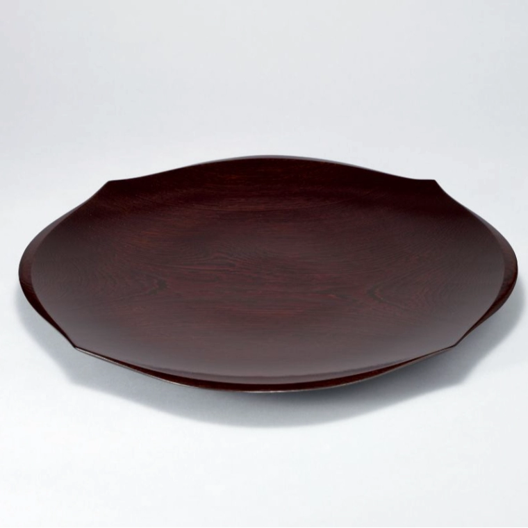 photo Bombay Black Wood Plate Finished in Wiped Urushi