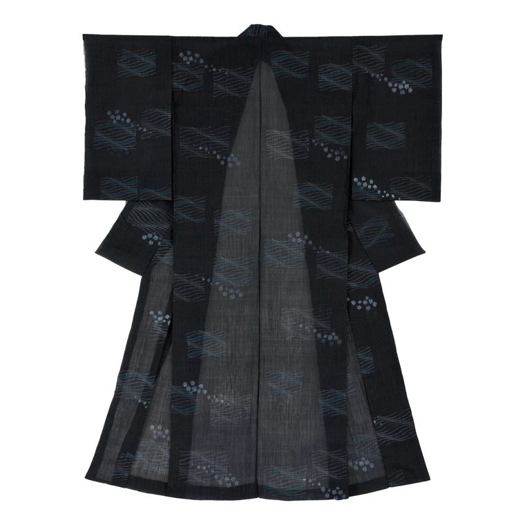 photo Linen Crepe Kimono "Sea Foam – Blooming in the Sea –"
